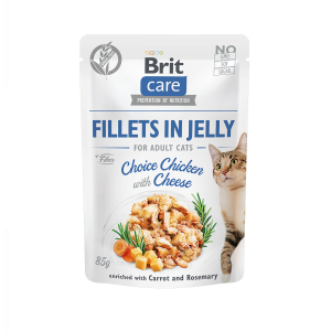 BRIT CARE Cat Fillets in Jelly Choice Chicken with Cheese - Pouch