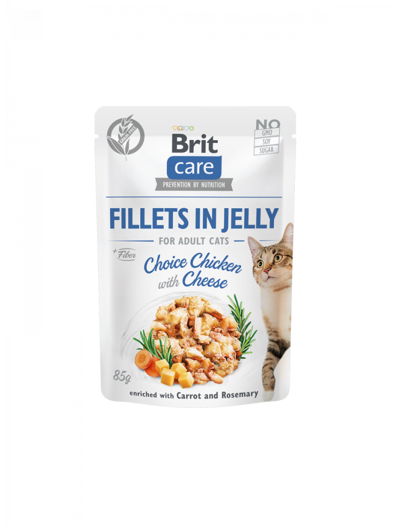 BRIT CARE Cat Fillets in Jelly Choice Chicken with Cheese - Pouch