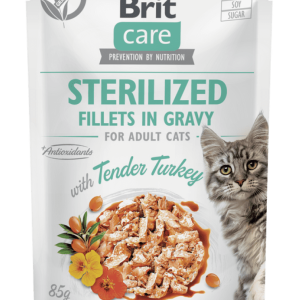 BRIT CARE Cat Sterilized Fillets in Gravy with Tender Turkey - Pouch