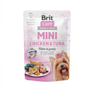 BRIT CARE Dog Mini Fillets In Gravy Chicken & Tuna - Pouch