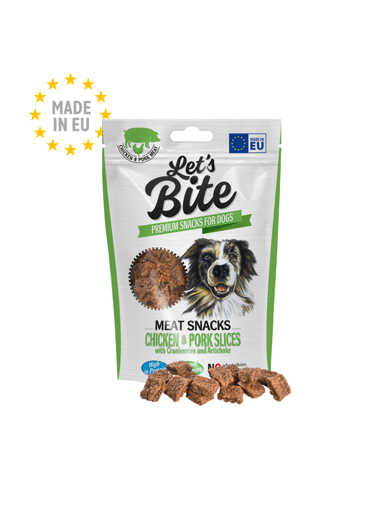 BRIT Let's Bite Dog Meat Snacks Chicken & Pork Slices - Pouch