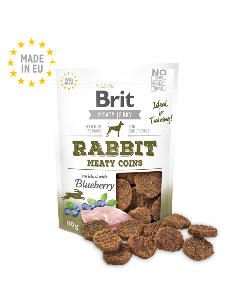 BRIT Meaty Jerky Dog Rabbit Coins - Pouch