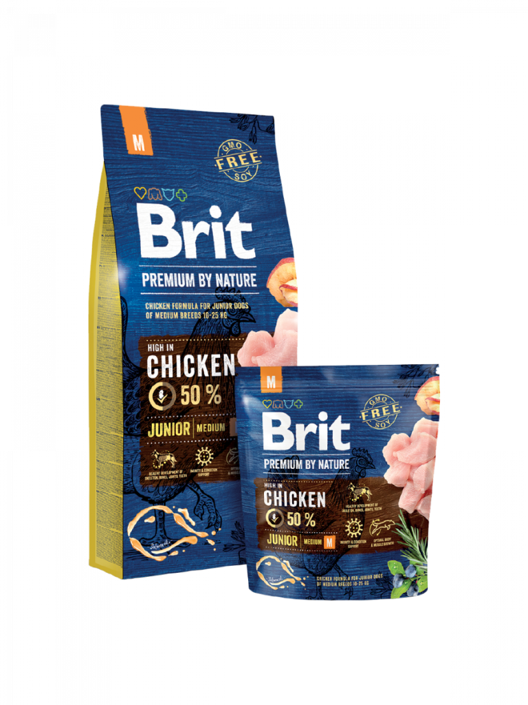 BRIT PREMIUM By Nature Dog Junior Medium Chicken