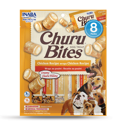 INABA Churu Bites Dog Pollo con Queso - 8 Tubos