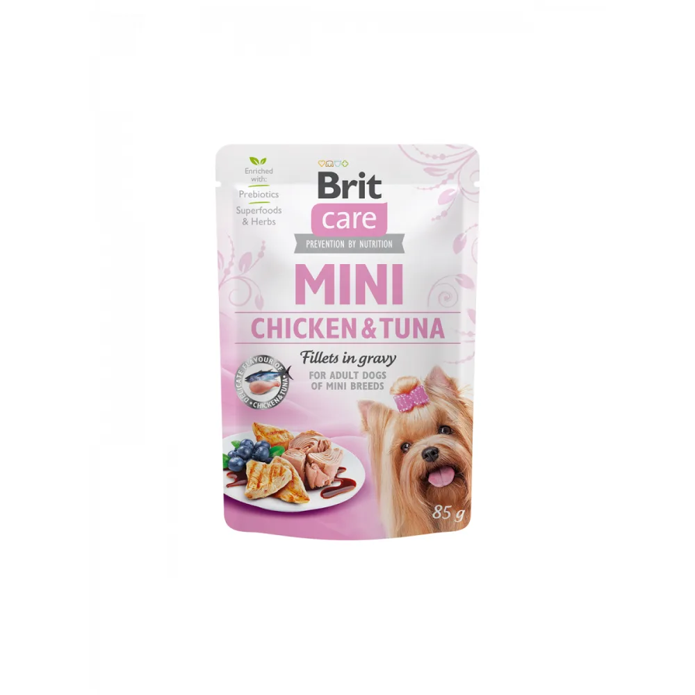 BRIT CARE Dog Mini Fillets In Gravy Chicken & Tuna - Pouch