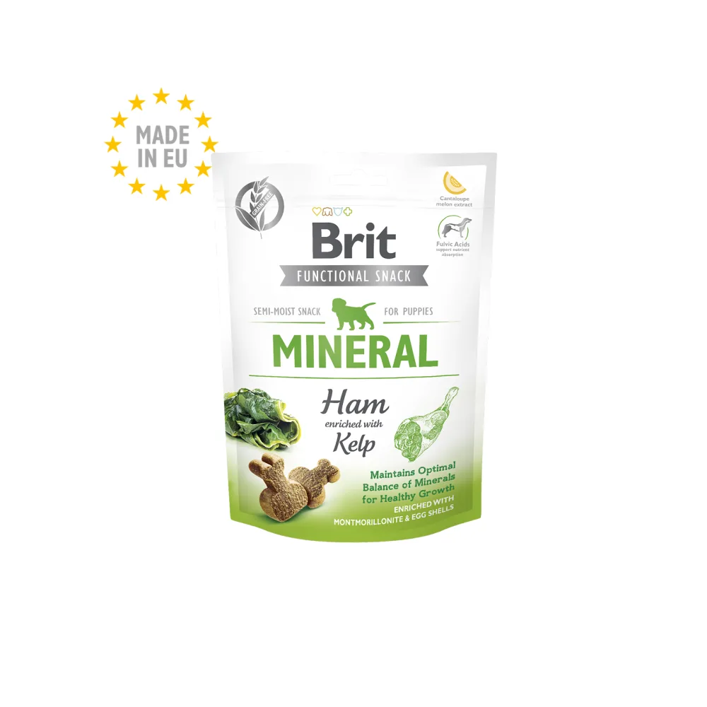 BRIT Functional Snack Dog Mineral (Ham with Kelp) para Cachorros - Pouch