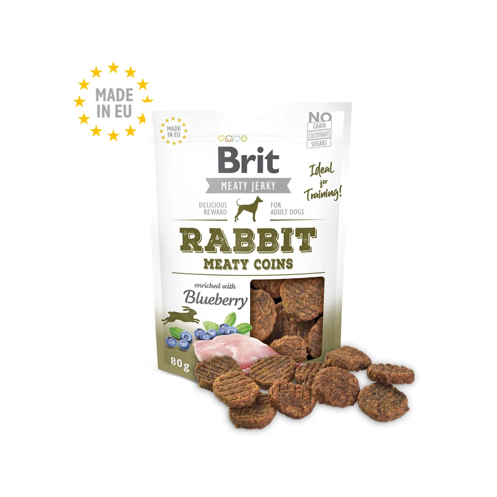 BRIT Meaty Jerky Dog Rabbit Coins - Pouch
