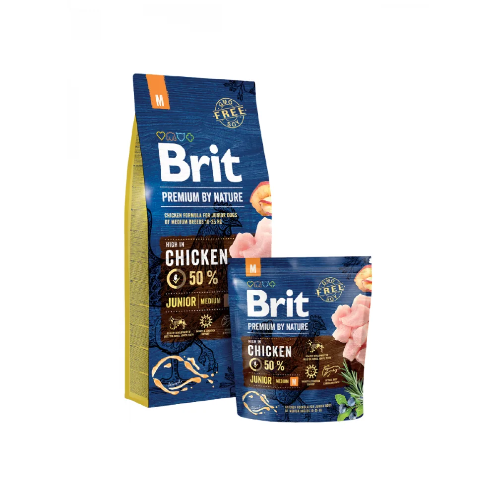 BRIT PREMIUM By Nature Dog Junior Medium Chicken