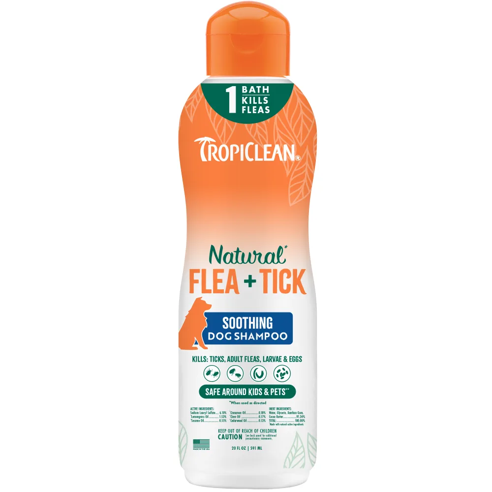 TROPICLEAN Shampoo Contra Pulgas y Garrapatas
