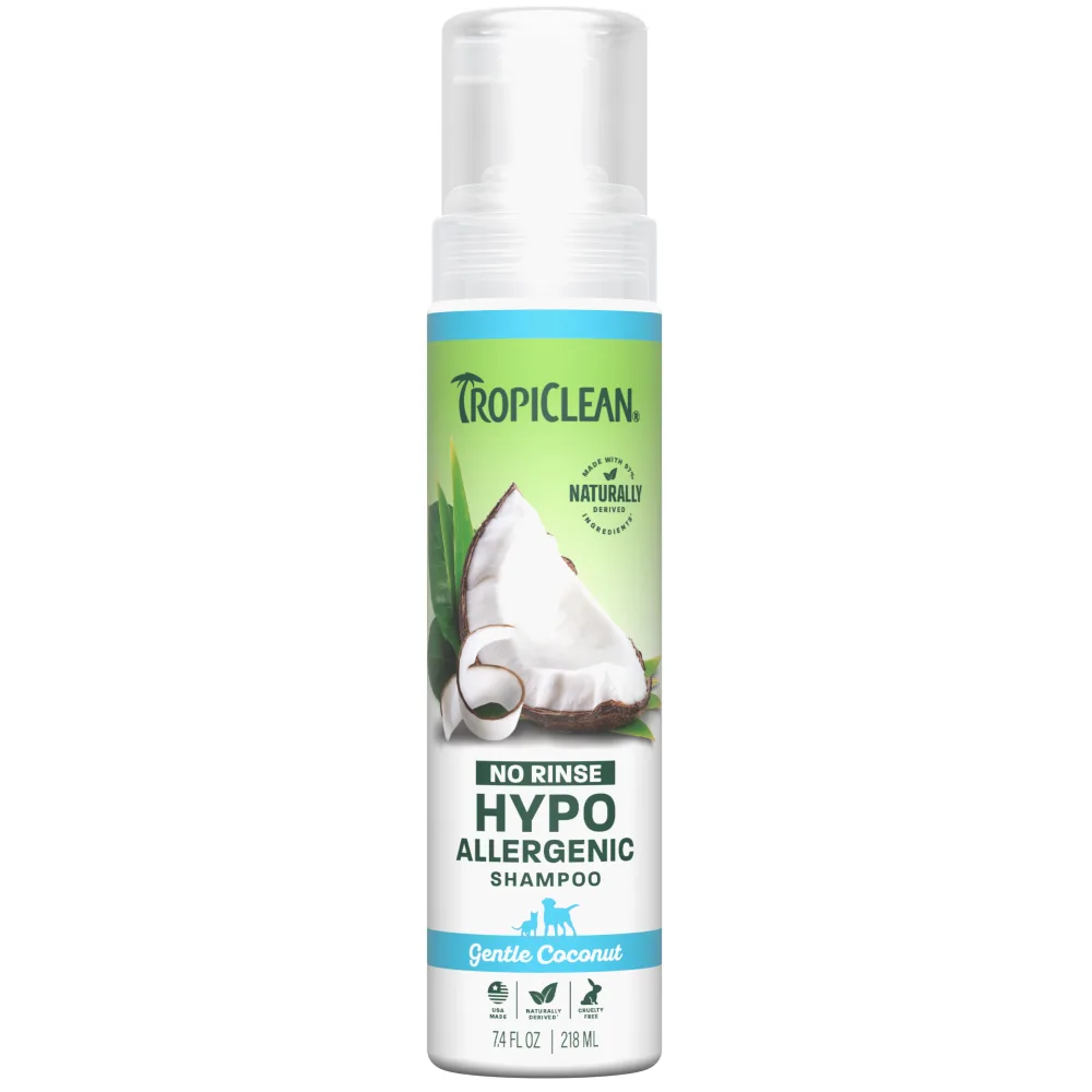 TROPICLEAN Shampoo Seco Hipoalergénico para Perros y Gatos